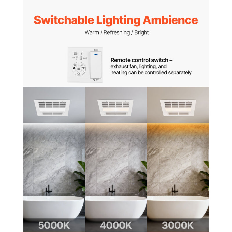 Bathroom Exhaust Fan with Light and Heater by HouseOfZazla