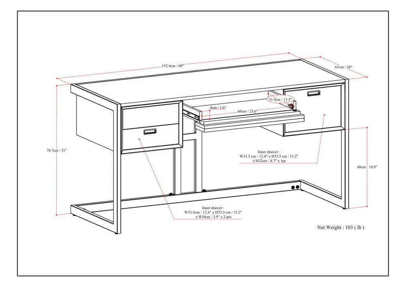 Hampden - Desk - Weathered Gray by Unique Piece Furniture