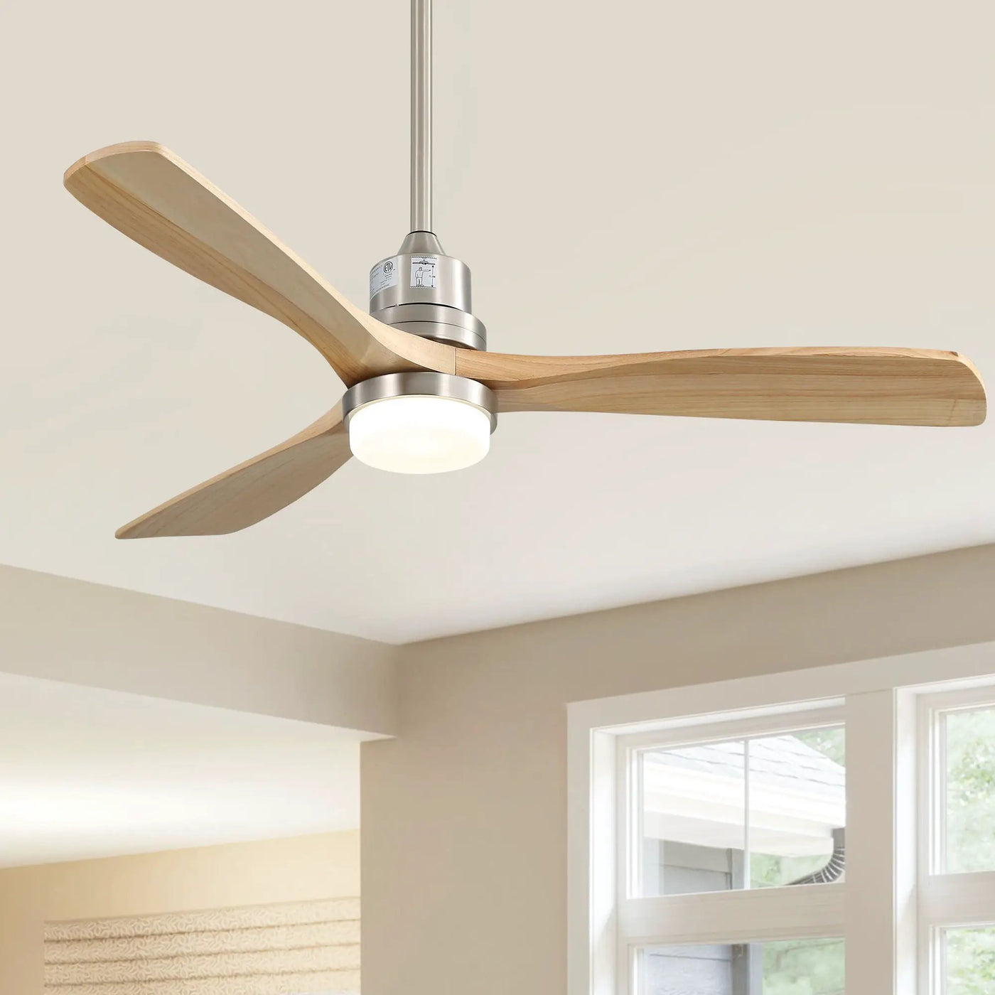 Indoor Ceiling Fan with Dimmable LED Light, 6-Speed Remote, Reversible Blades by HouseOfZazla