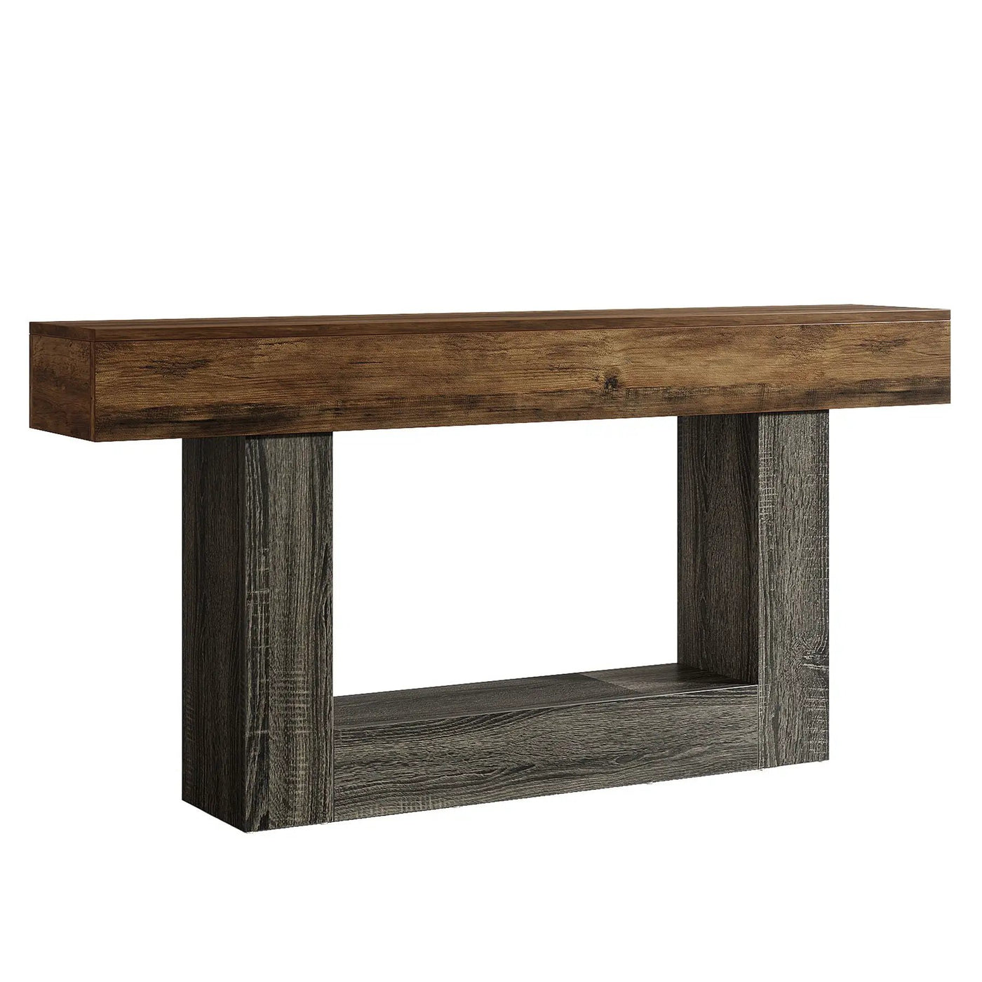 Console Table With 2 Tier Storage, U Shaped Base by HouseOfZazla
