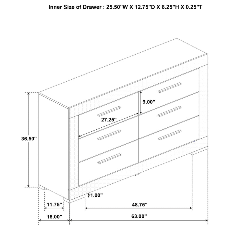 Pierce - 6 Drawer Dresser Cabinet by HouseOfZazla