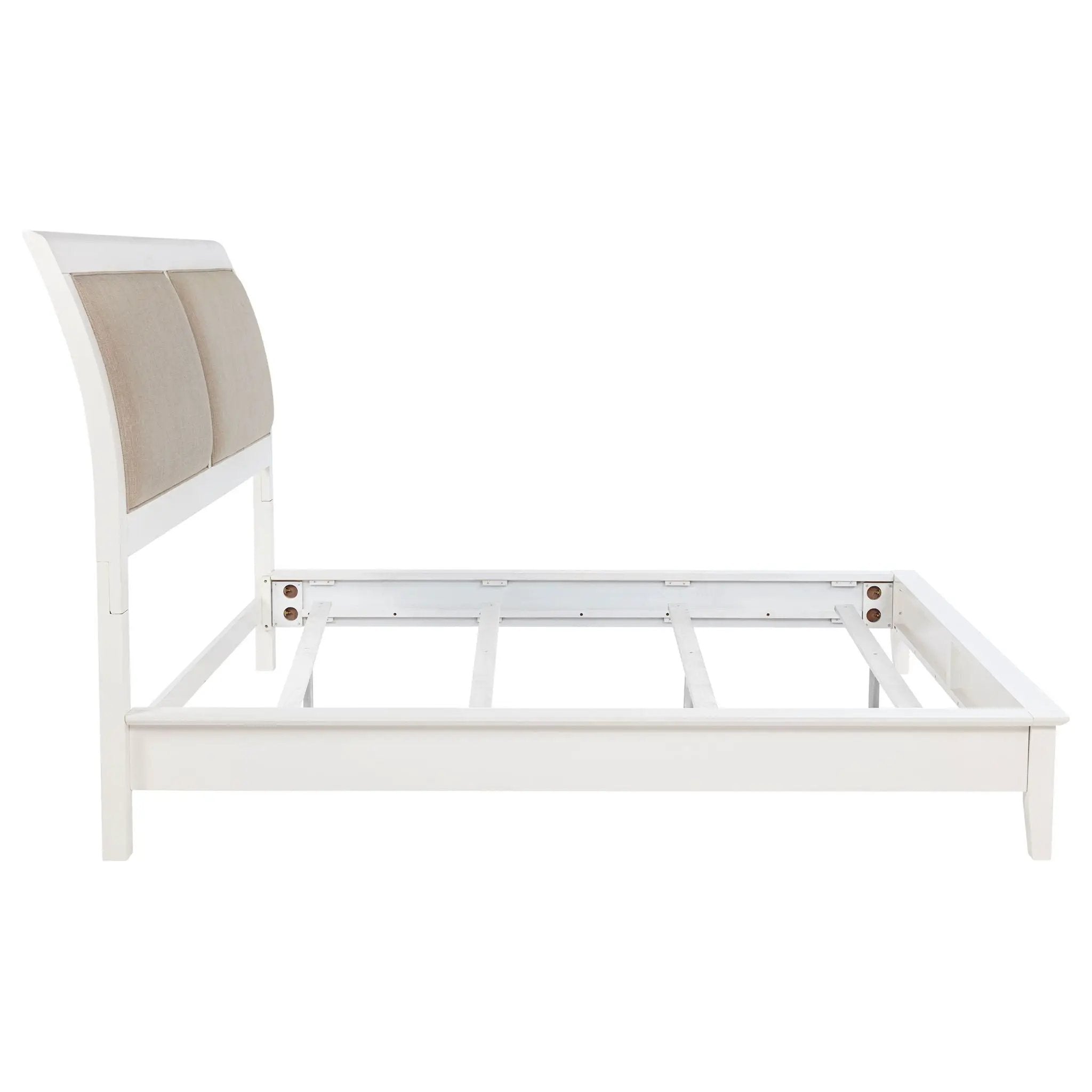 Bexhill 56-inch Upholstered Eastern King Panel Bed White by Unique Piece Furniture