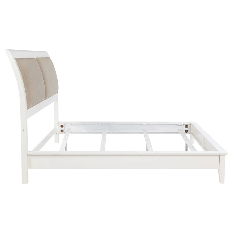 Bexhill 56-inch Upholstered Eastern King Panel Bed White by Unique Piece Furniture