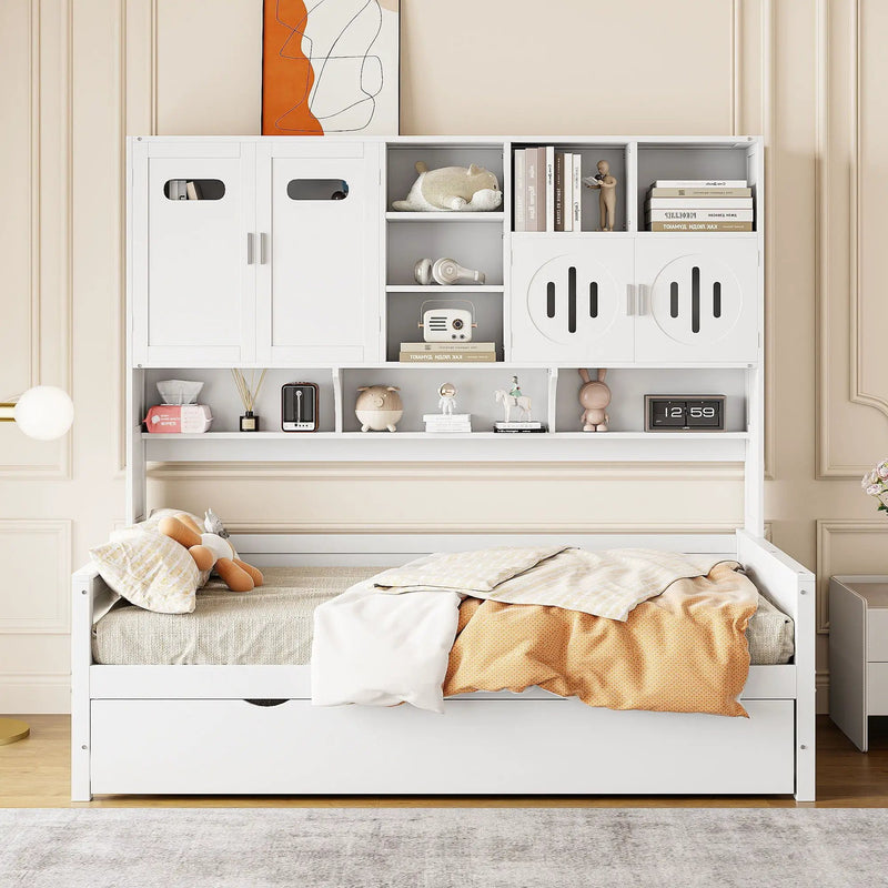 Daybed With All-In-One Cabinet And Shelf by HouseOfZazla