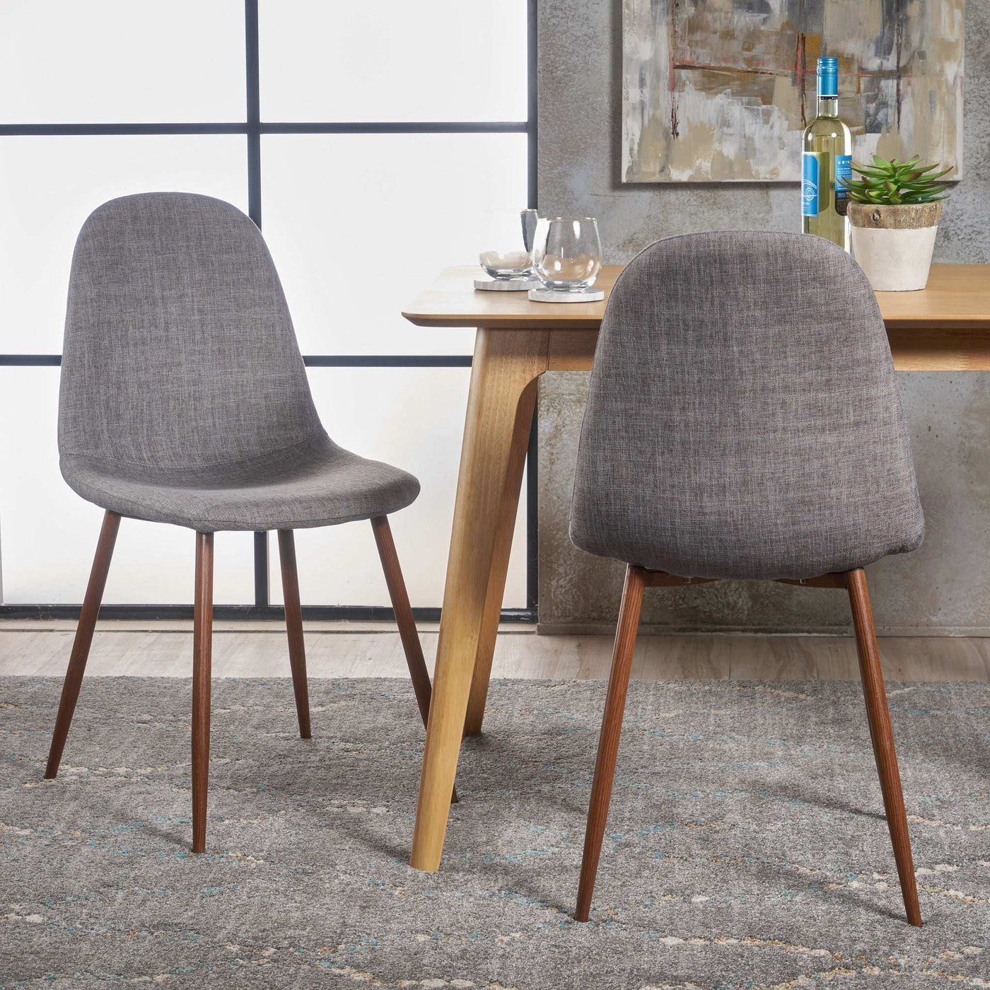 Modern Minimalist Fabric Dining Chair With Iron Legs by HouseOfZazla