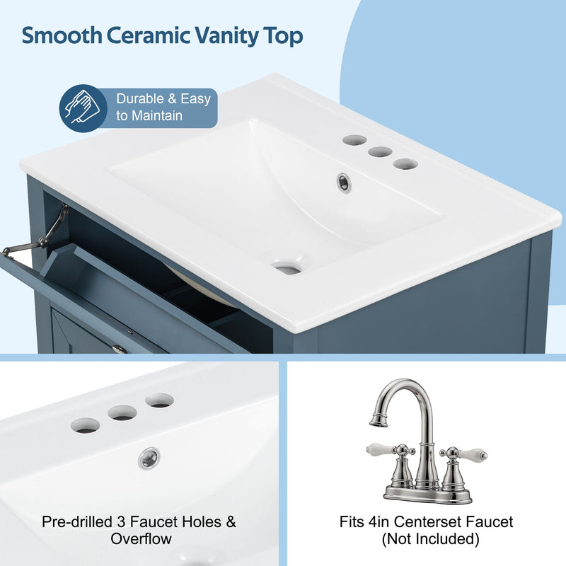 Bathroom Vanity With Sink, Soft Closing Cabinet by HouseOfZazla