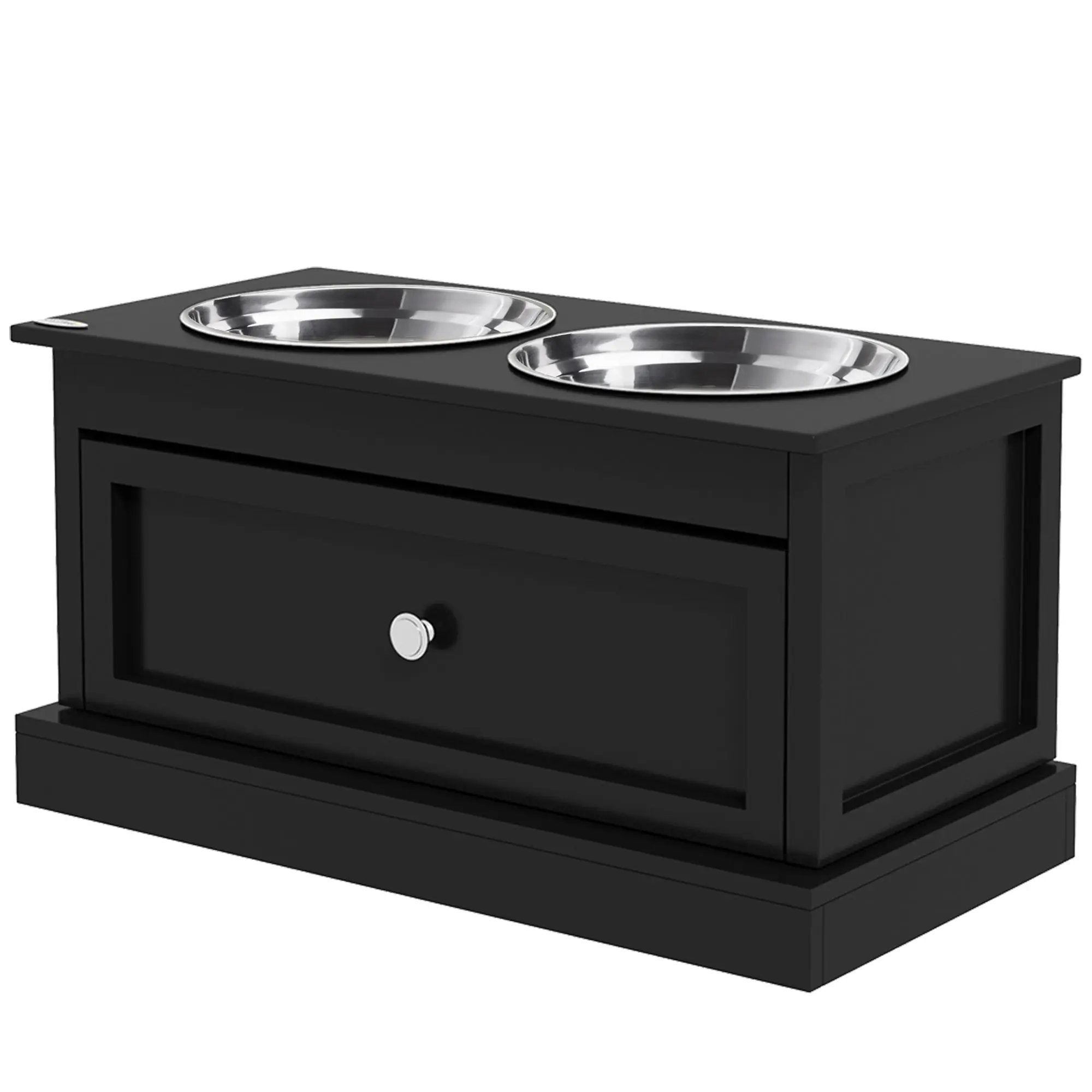 PawHut Large Elevated Dog Bowls with Storage Drawer by HouseOfZazla