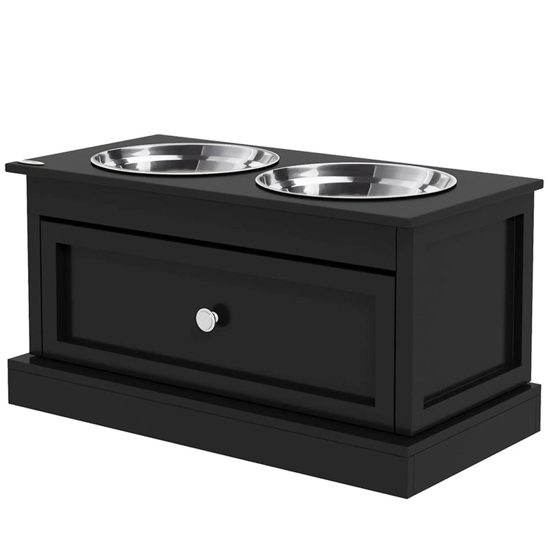PawHut Large Elevated Dog Bowls with Storage Drawer by HouseOfZazla