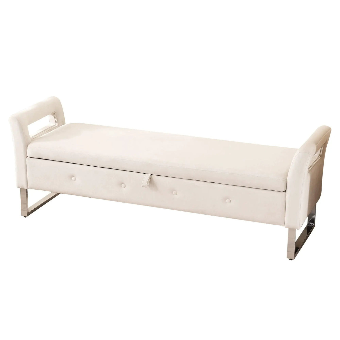 Wide Storage Soft Ottoman Bench With Armrests by Unique Piece Furniture