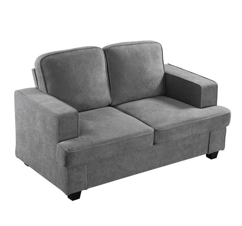 Modern Loveseat, Comfortable 2 Seater Couch With Deep Seating, Loose Back Cushions, Wide Arms by HouseOfZazla
