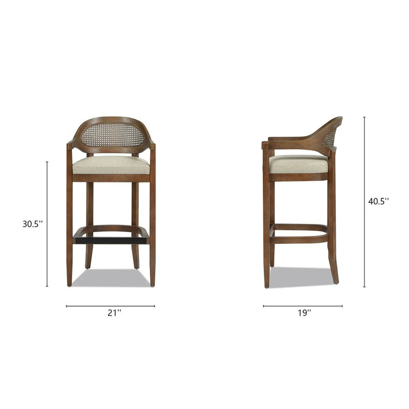 Americana - Mid-Century Modern Cane Back Counter Stool by HouseOfZazla