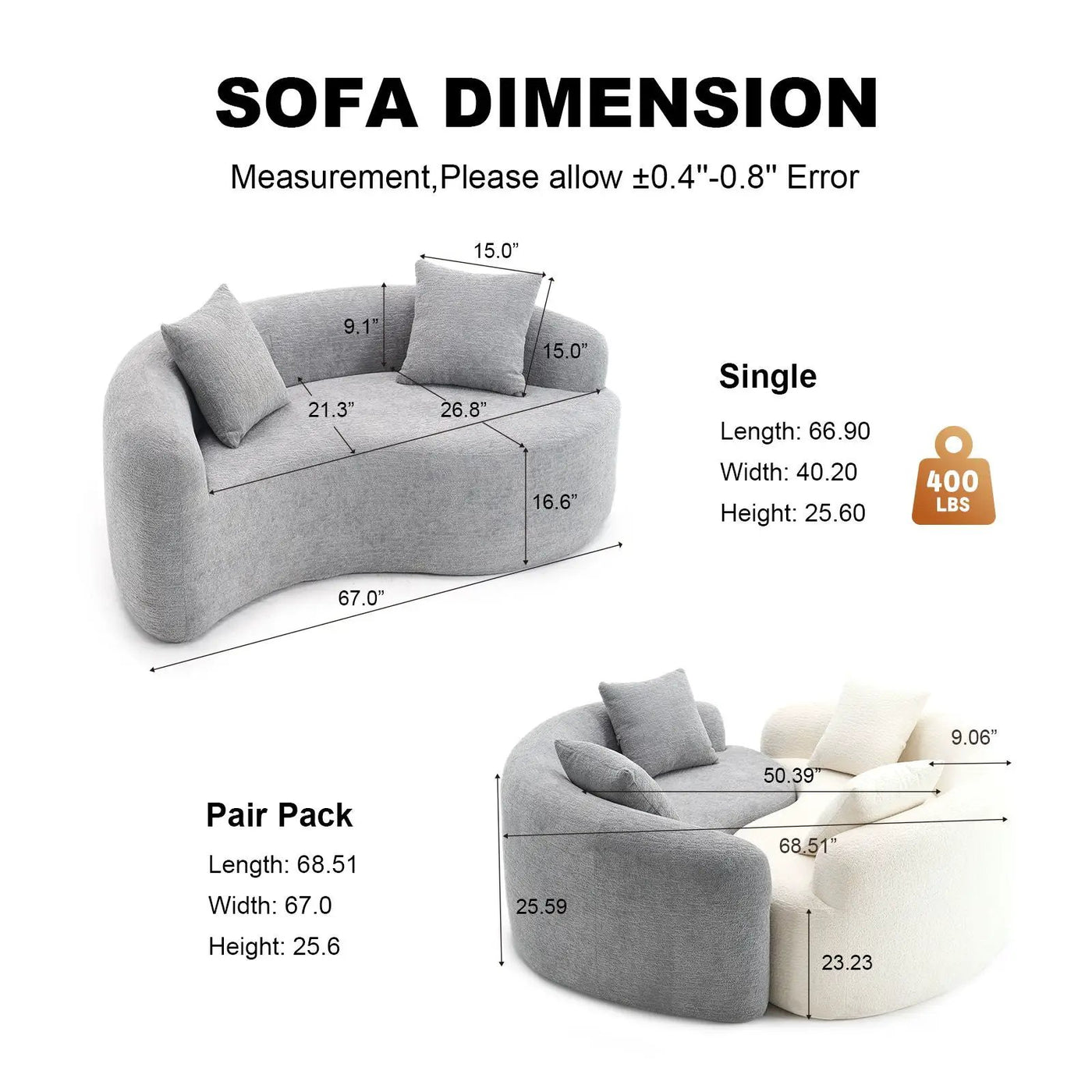 Tai Chi - Curved Dual Depth Loveseat by Unique Piece Furniture