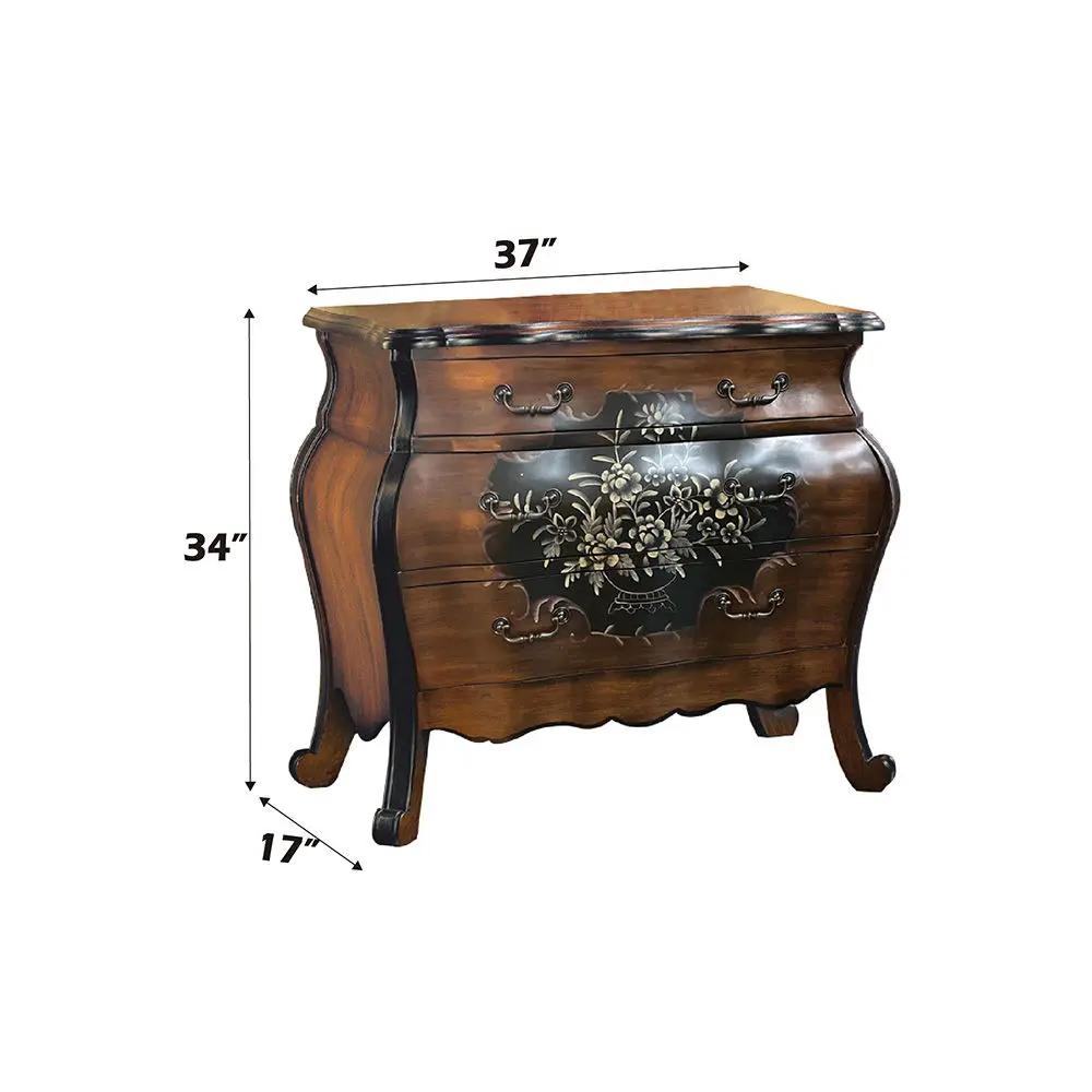 Roma - 37" Chest - Oak & Antique Black by Unique Piece Furniture