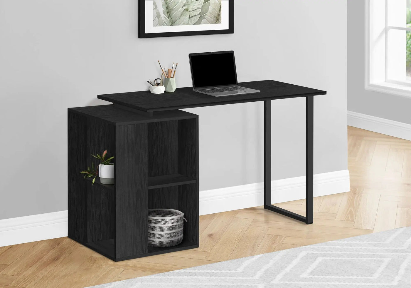 Computer Desk with Left/Right Setup and Storage Shelves by HouseOfZazla