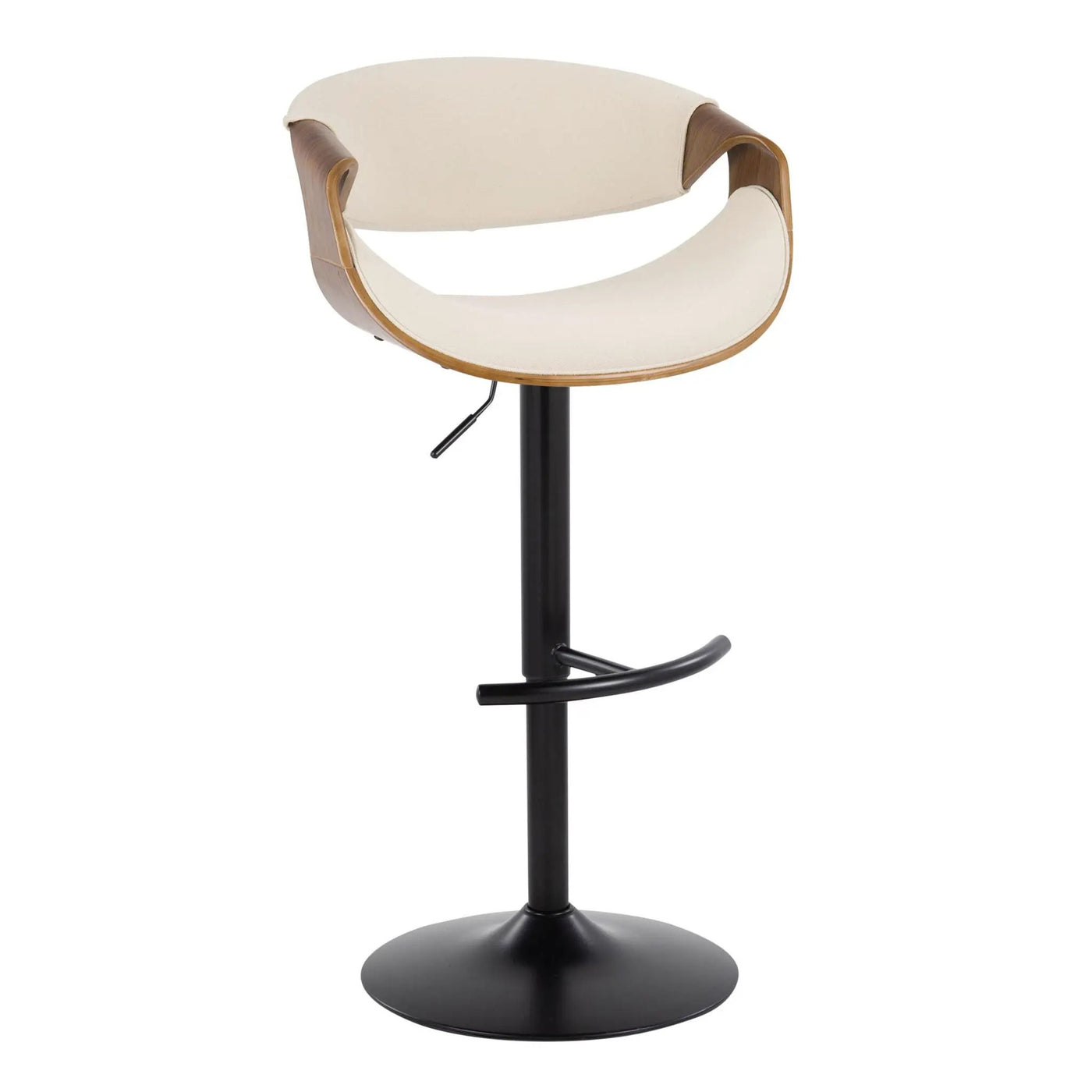 Curvo - Mid Century Modern Adjustable Barstool With Swivel & Rounded T Footrest (Set of 2) by HouseOfZazla