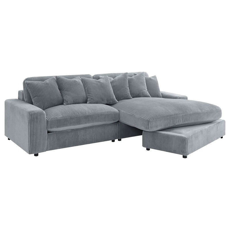 Blaine Upholstered Reversible Chaise Sectional Sofa Fog by Unique Piece Furniture