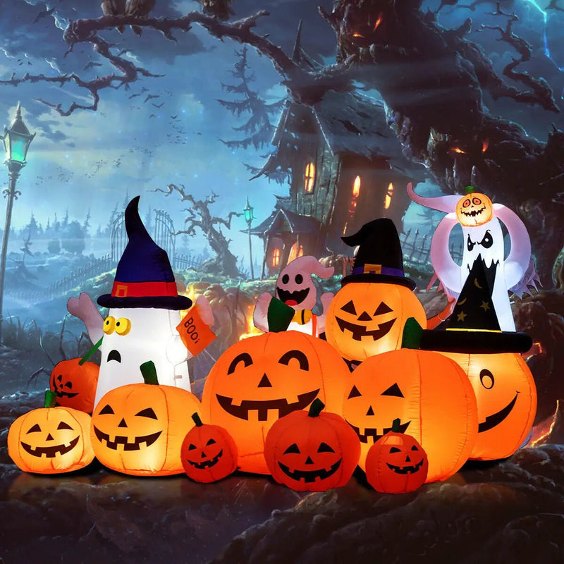 7.5 Feet Halloween Inflatable 7 Pumpkins Patch with LED Lights by DirectDeals