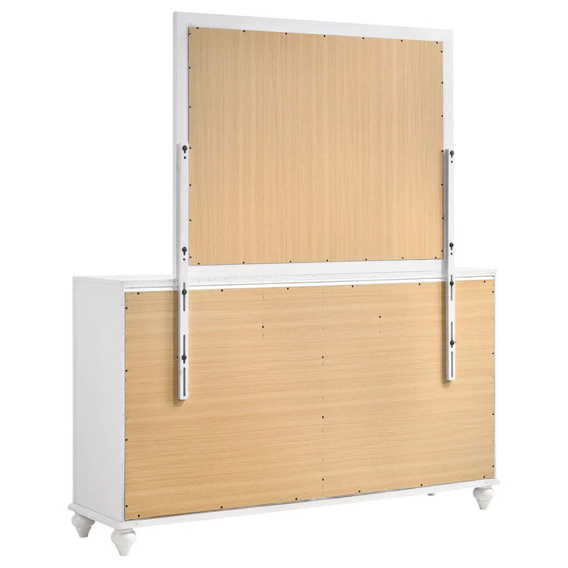 Barzini 7-drawer Dresser with Mirror White by Unique Piece Furniture
