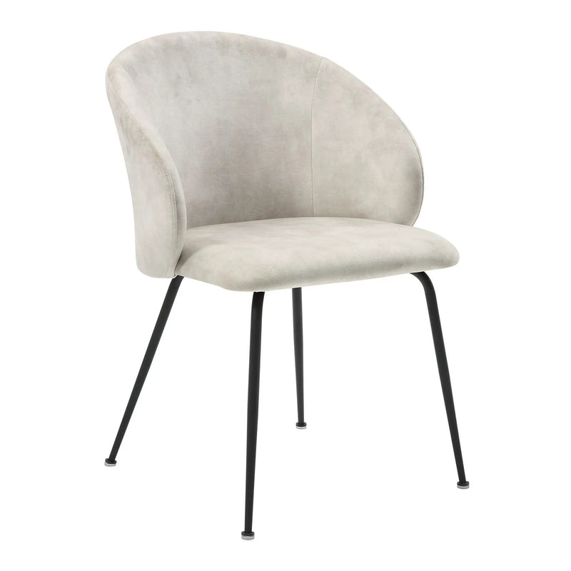 Velvet Upholstery Side Chairs 2 Piece Set With Metal Legs Modern Home Furniture - Beige by HouseOfZazla