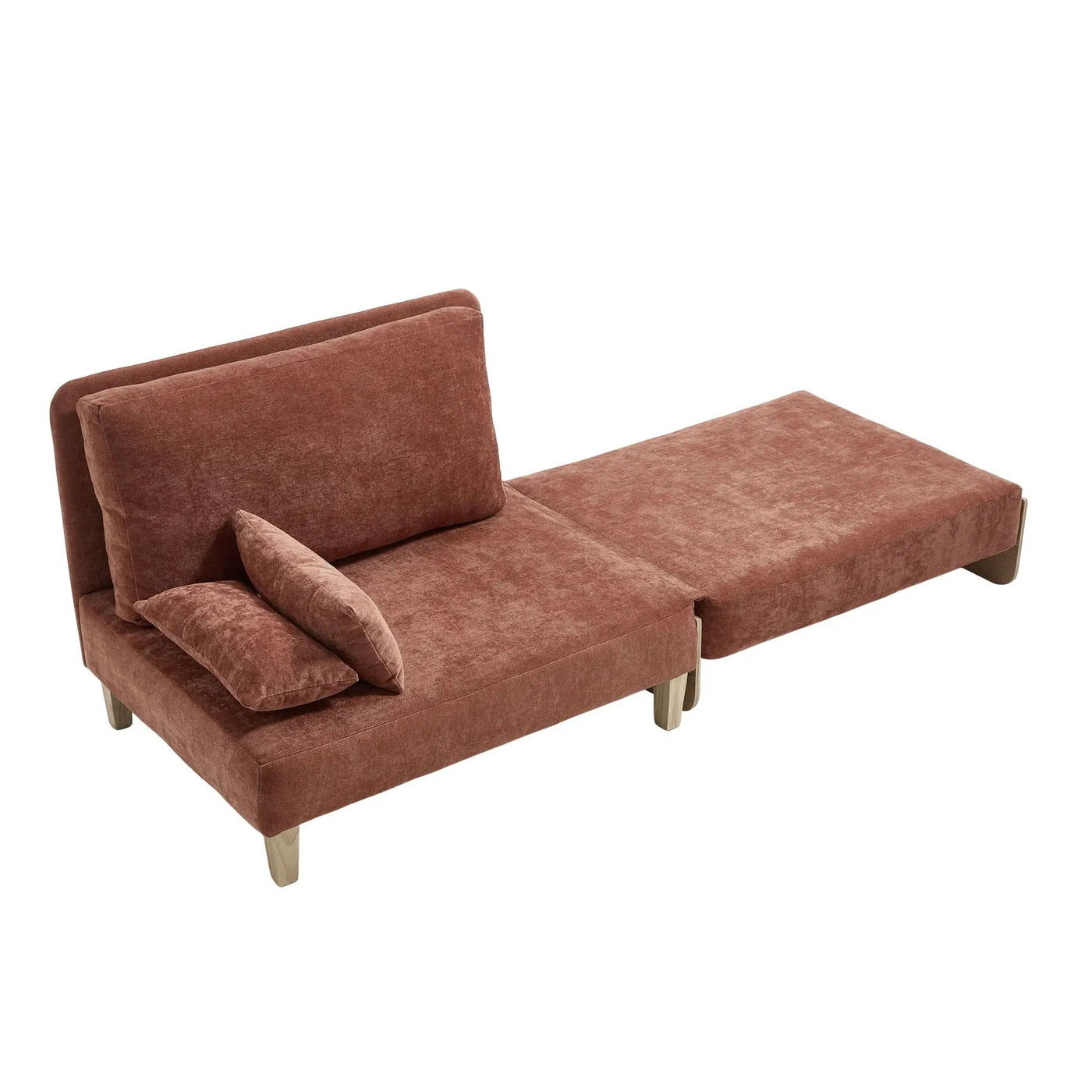 Mid Century Modern Foldable Sofa Bed, 3 In 1 Convertible Sleeper With 3 Pillows by HouseOfZazla