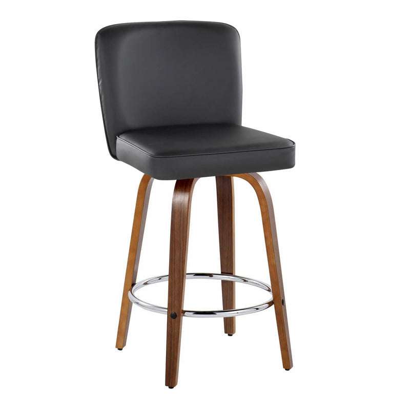 Henry - Contemporary Fixed Height Counter Stool With Swivel With Round Footrest (Set of 2) by Unique Piece Furniture