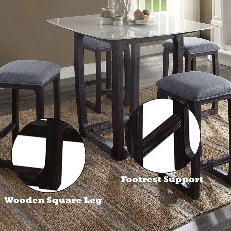 Razo - Counter Height Stool - Fabric & Weathered Espresso by Unique Piece Furniture