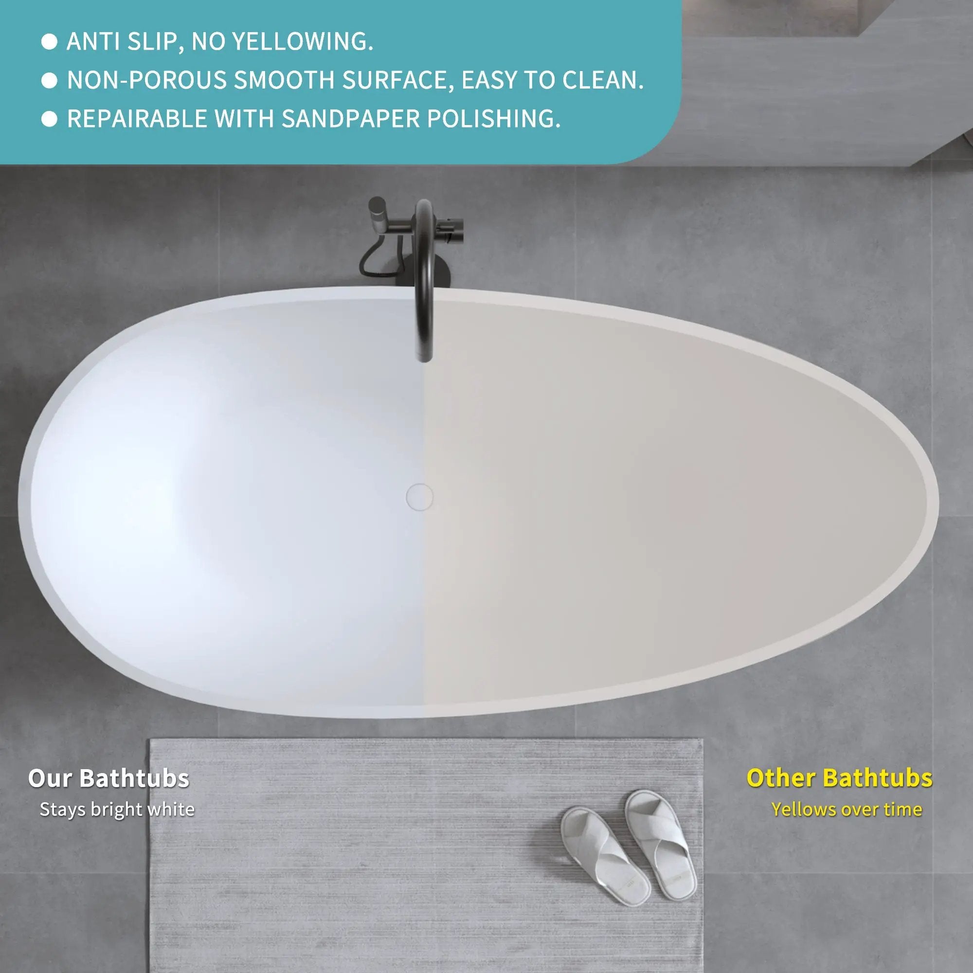 59'' Solid Surface Matte Tub by HouseOfZazla