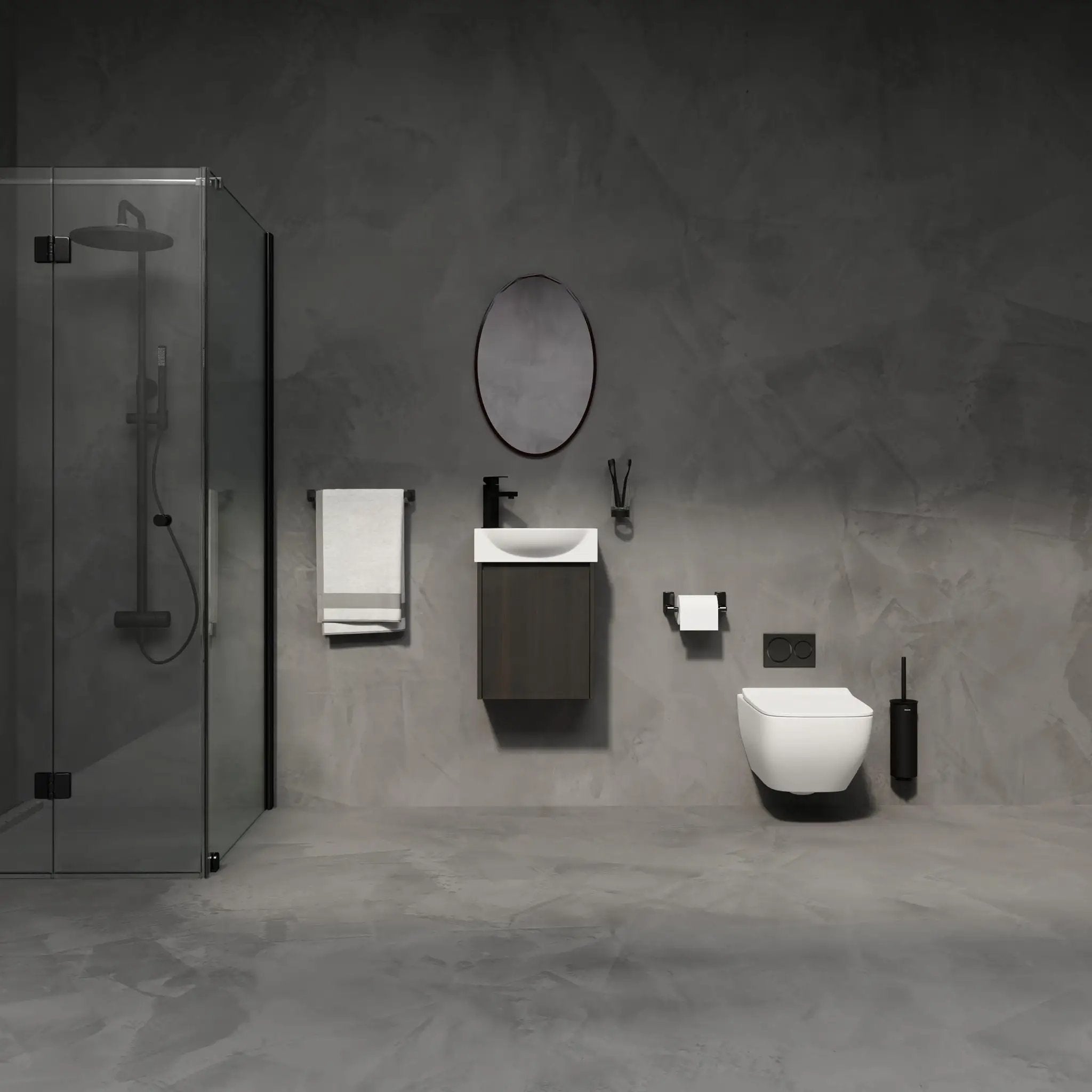 Modern Bathroom Vanity With Ceramic Basin, Wall Mounted Floating Sink Combo, Storage Cabinet by Unique Piece Furniture