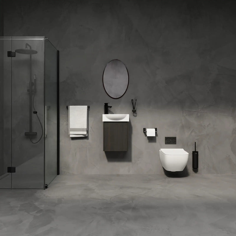 Modern Bathroom Vanity With Ceramic Basin, Wall Mounted Floating Sink Combo, Storage Cabinet by Unique Piece Furniture