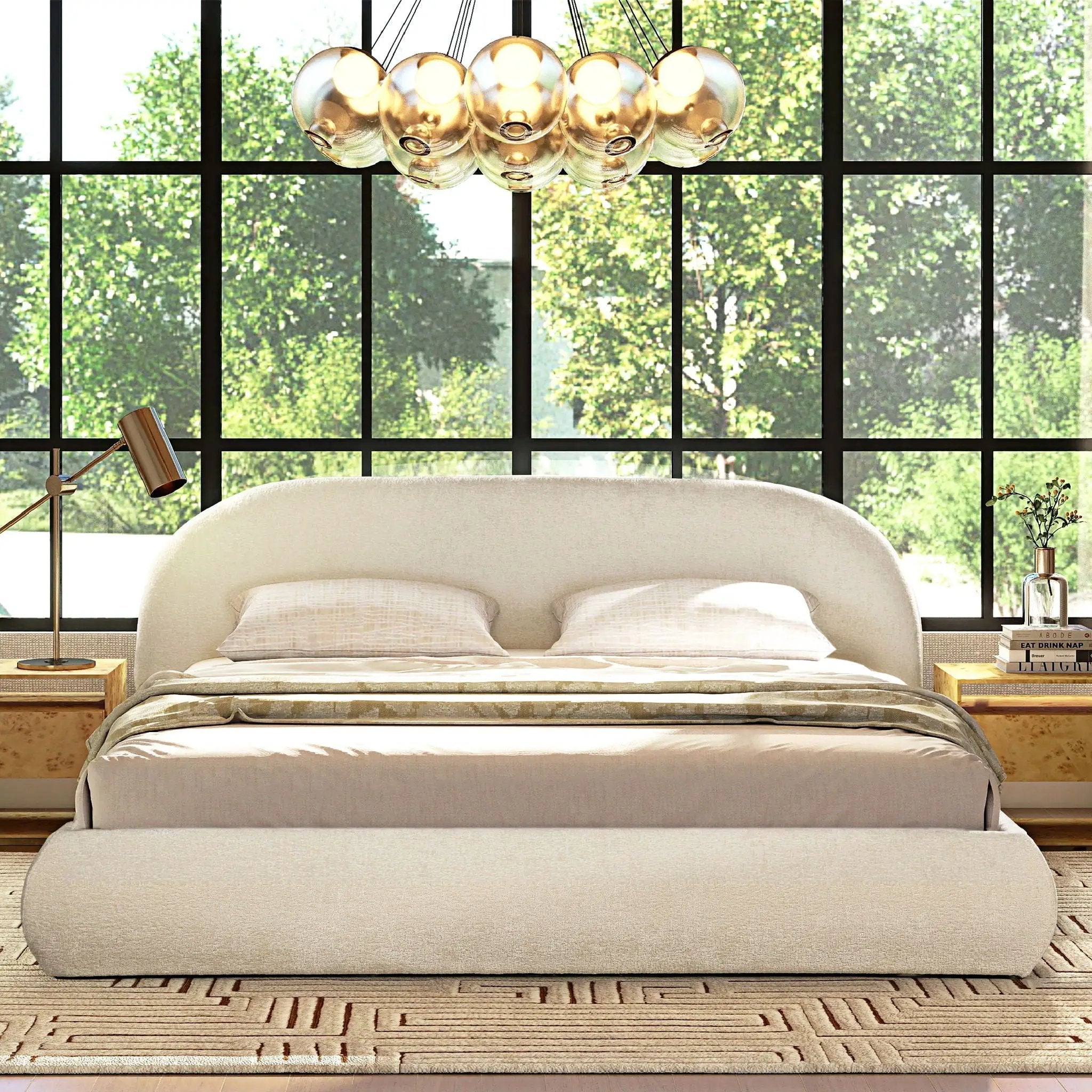 Archie Puffy Grounded - Upholstered Platform Bed by Unique Piece Furniture