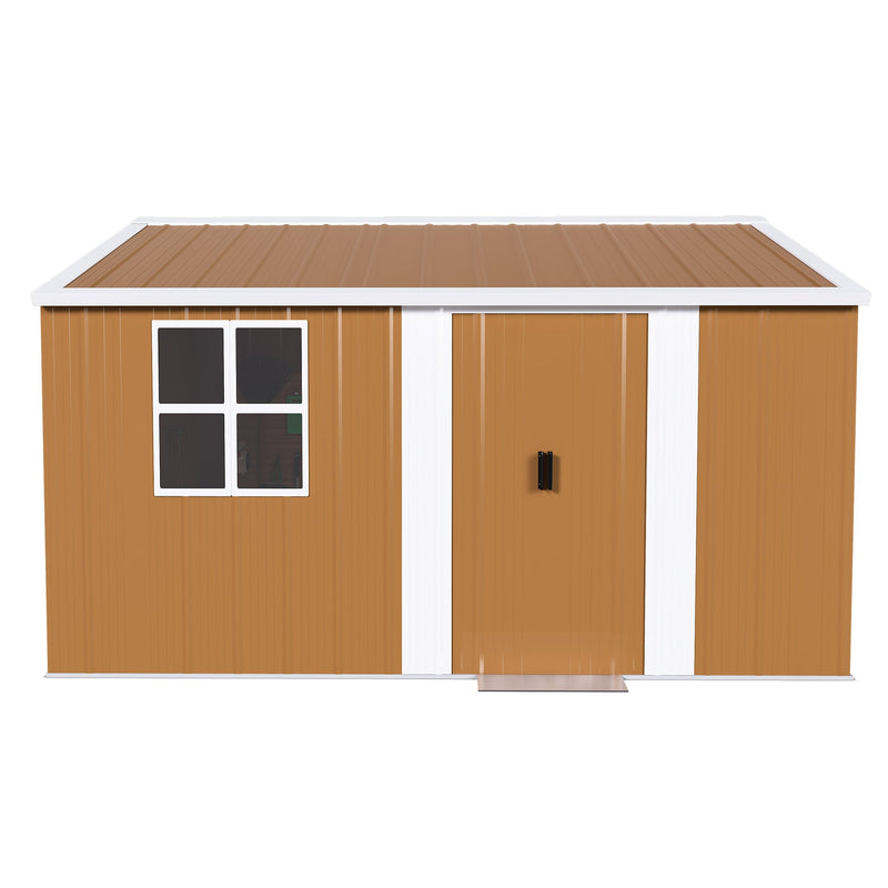 12x10 FT Heavy-Duty Metal Storage Shed with Lockable Door & Ventilation by HouseOfZazla