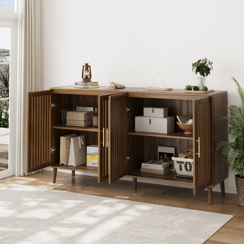 Grille Striped Sideboard Buffet Cabinet With Storage by Unique Piece Furniture