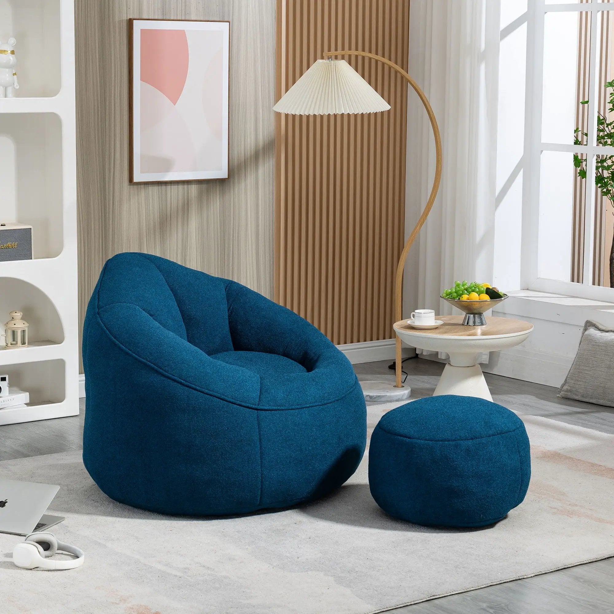 Bedding Bean Bag Sofa Chair High Pressure Foam With Footrest by Unique Piece Furniture