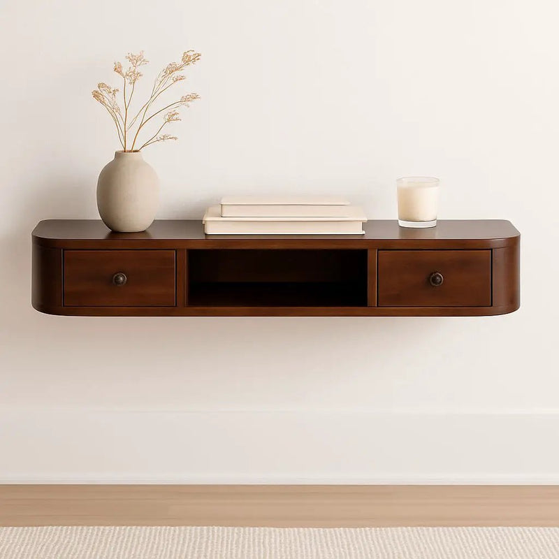 Lunar - 2 Drawer Floating Console - Chestnut by Unique Piece Furniture