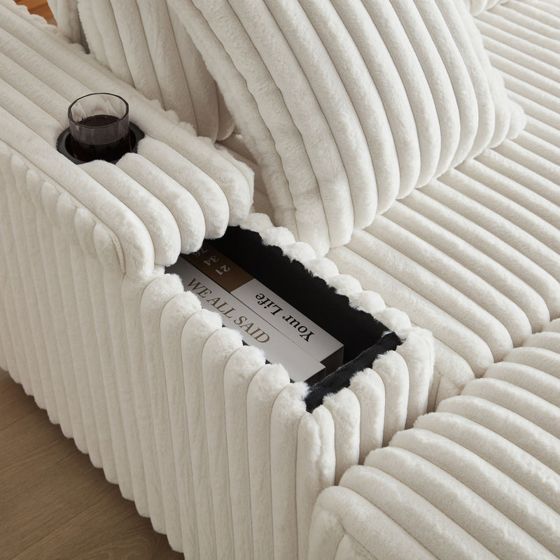 3 Seater Sofa With 2 Ottomans For Living Room by HouseOfZazla