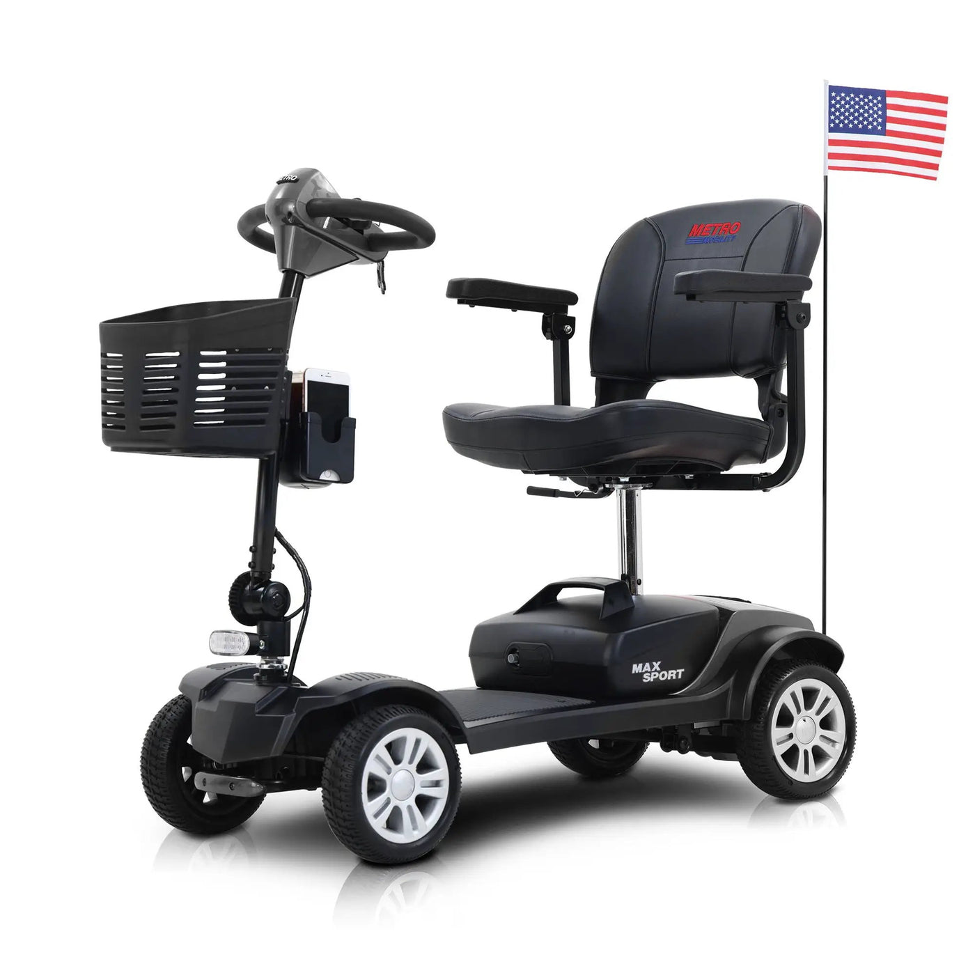 Max Sport - 4 Wheels Outdoor Compact Mobility Scooter With 2 Pieces X 12Ah Lead Acid Battery by HouseOfZazla