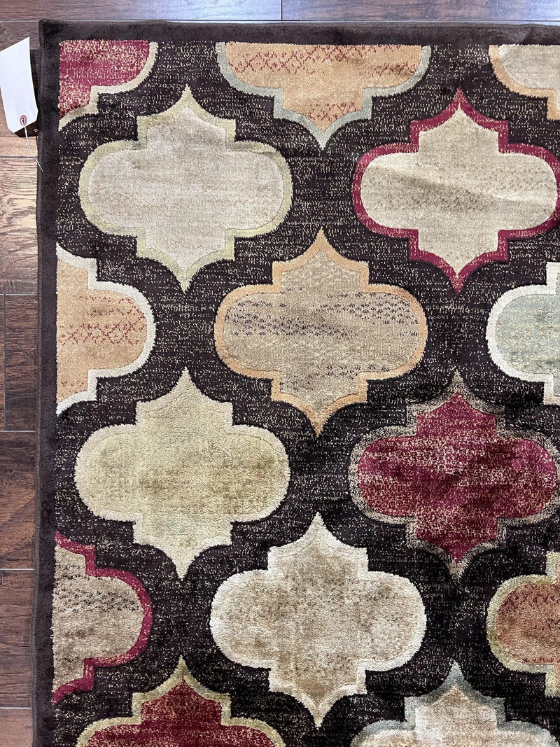 Panel Design Rug 5x7, Multicolor Contemporary Area Rug, Small Living Room Rug by Jewel Rugs