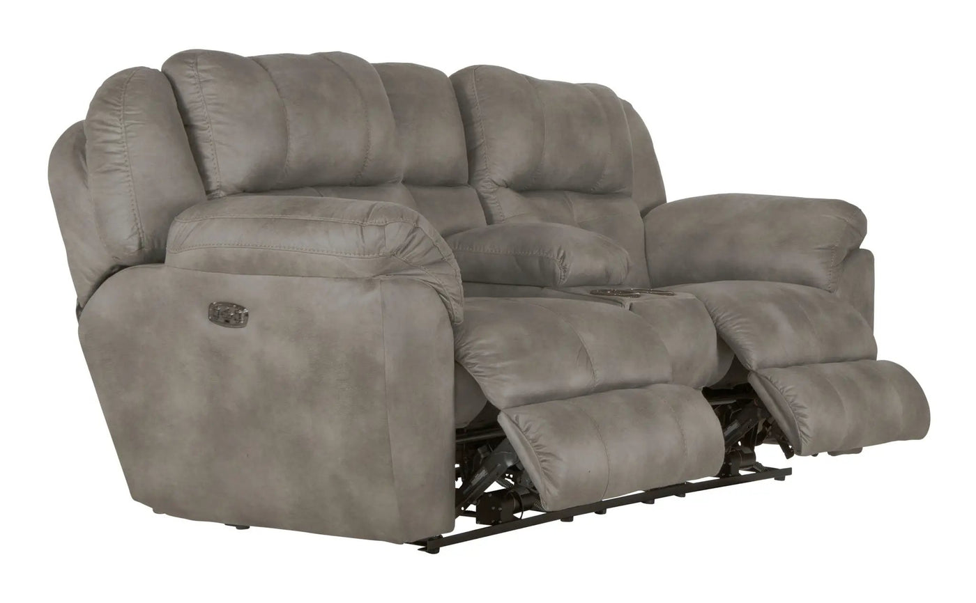 Ferrington - Power Lay Flat Reclining Console Loveseat with Power Adjustable Headrest & Lumbar by Unique Piece Furniture