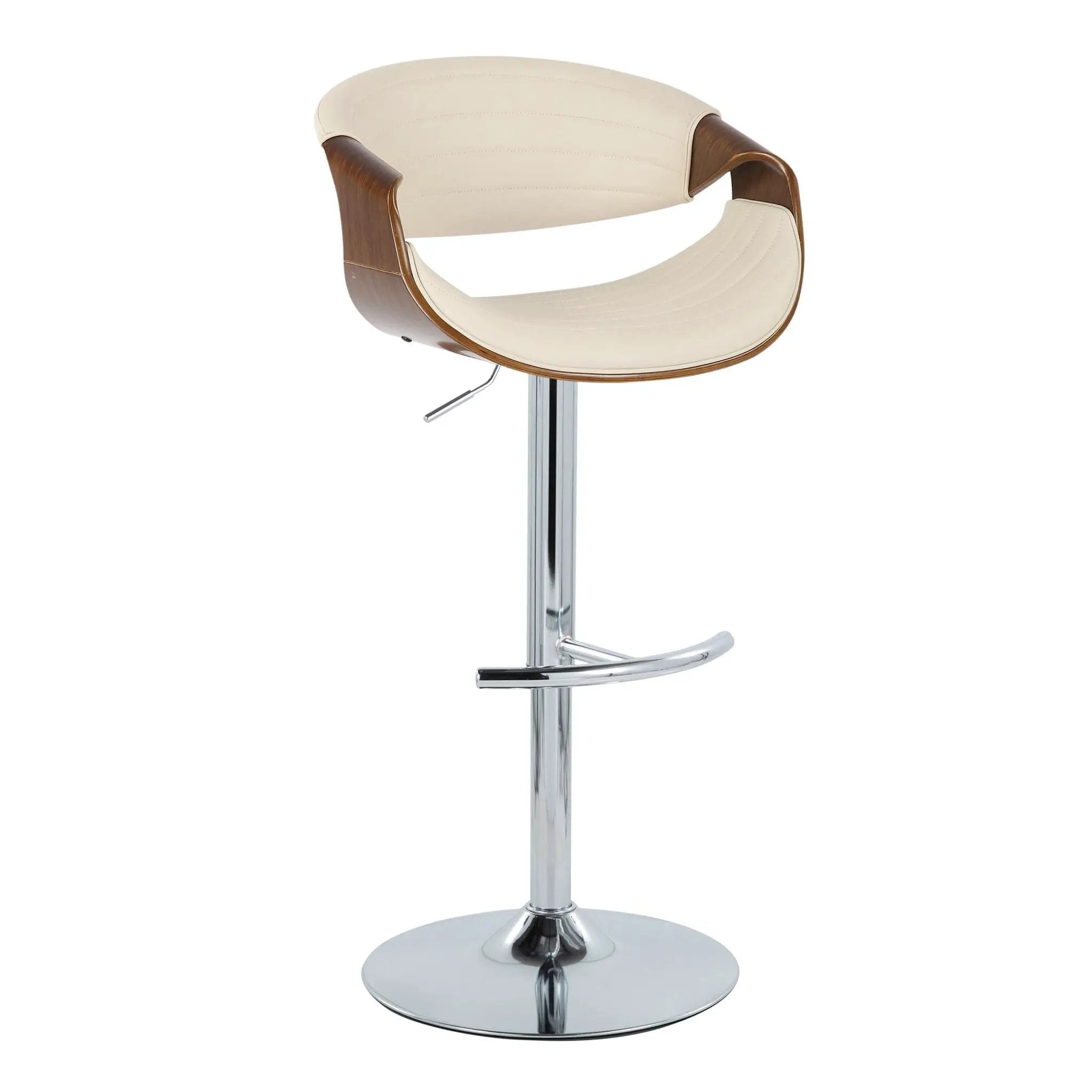 Symphony - Mid Century Modern Adjustable Barstool & Swivel With Rounded T Footrest (Set of 2) by Unique Piece Furniture