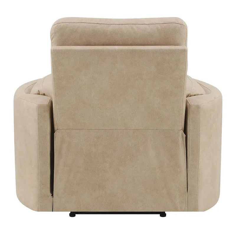 Elison - Motion Glider Recliner With Swivel - Dark Beige Polish Microfiber by Unique Piece Furniture