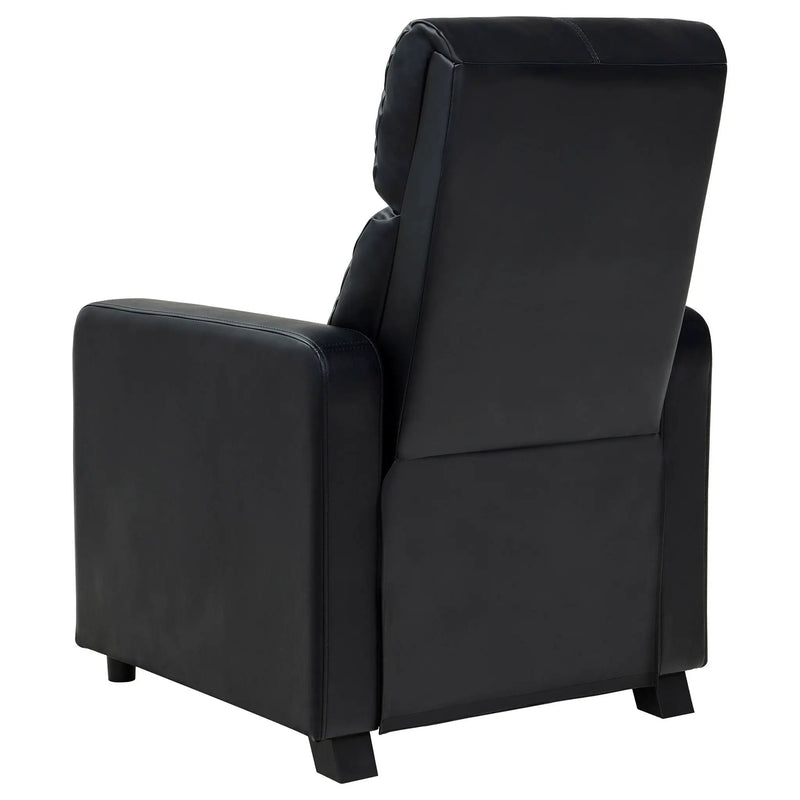 Toohey Upholstered Home Theater Push Back Recliner Black by Unique Piece Furniture