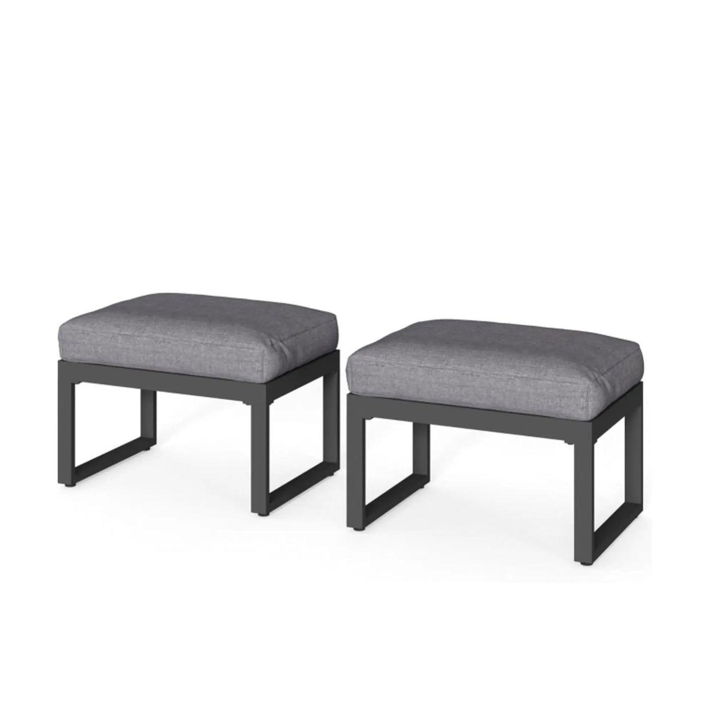 Patio All-Weather Ottomans With Thick Cushions (Set of 2) by HouseOfZazla