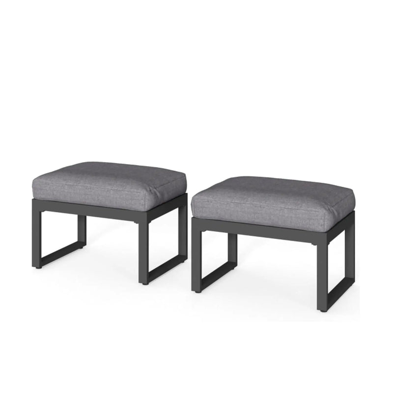 Patio All-Weather Ottomans With Thick Cushions (Set of 2) by HouseOfZazla