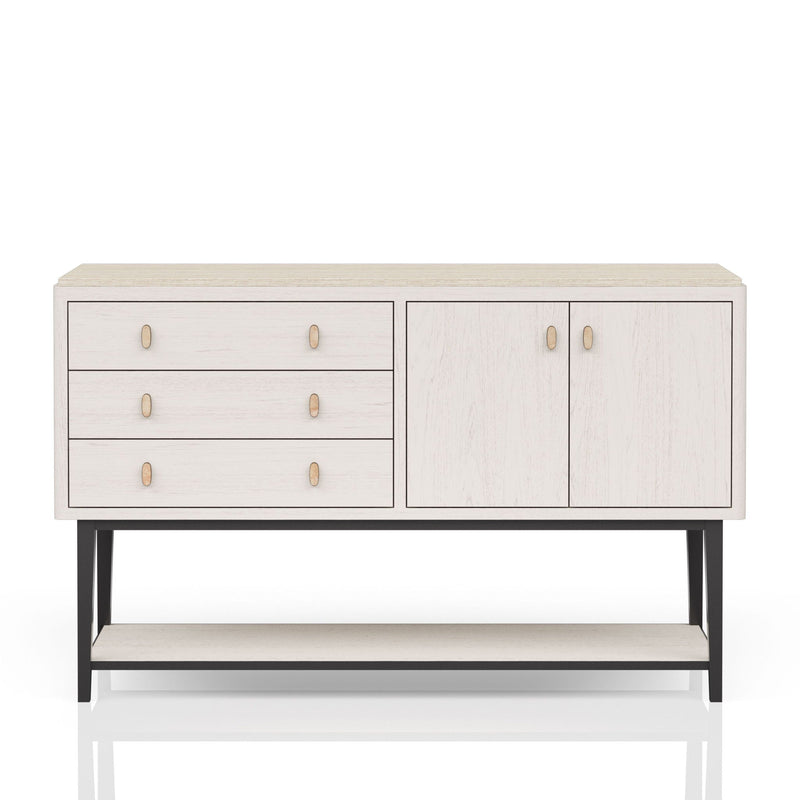 White Server With Base with Power Access - 60" W x 18" D x 37" H