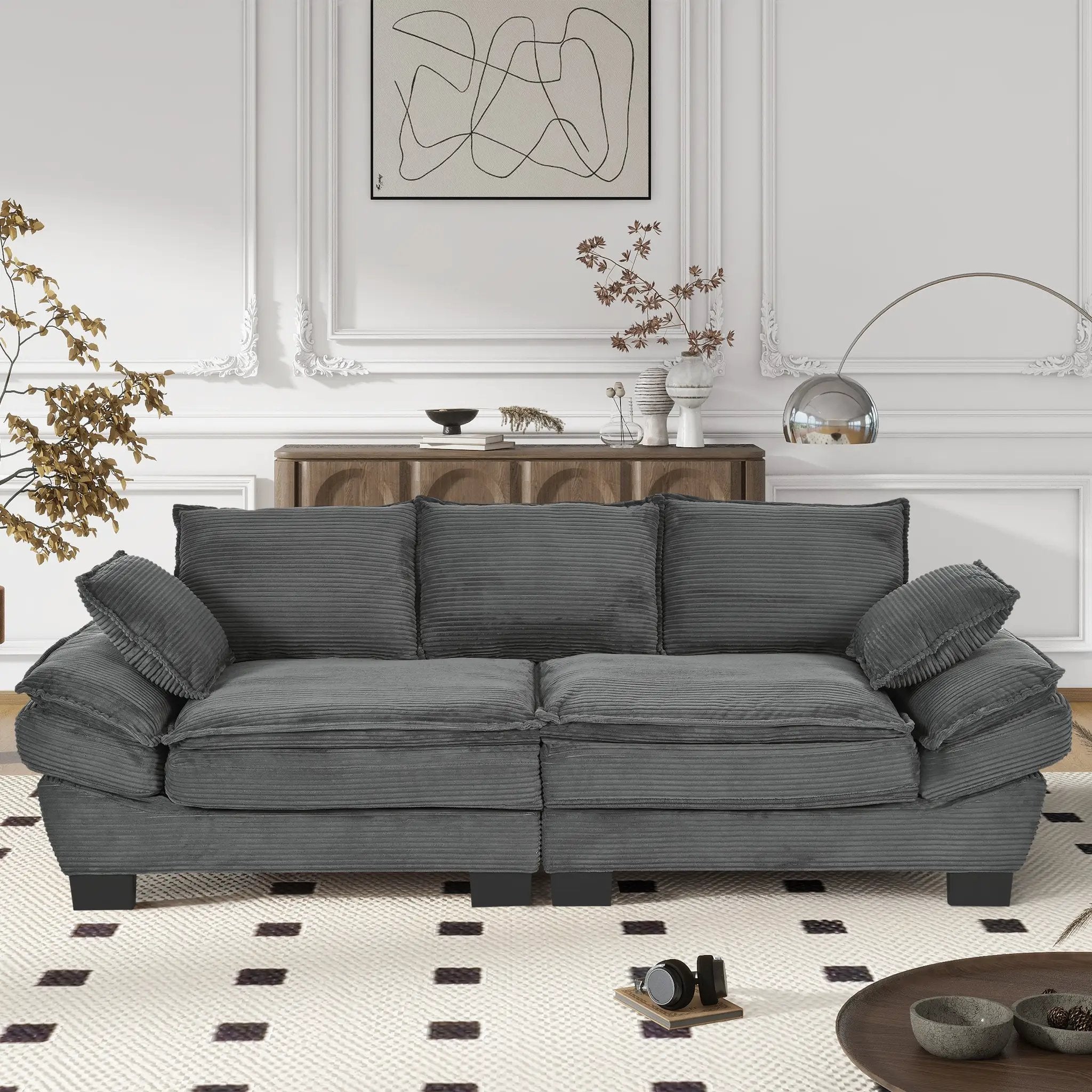 U-Style 85.4" Modern Curved Sofa by HouseOfZazla