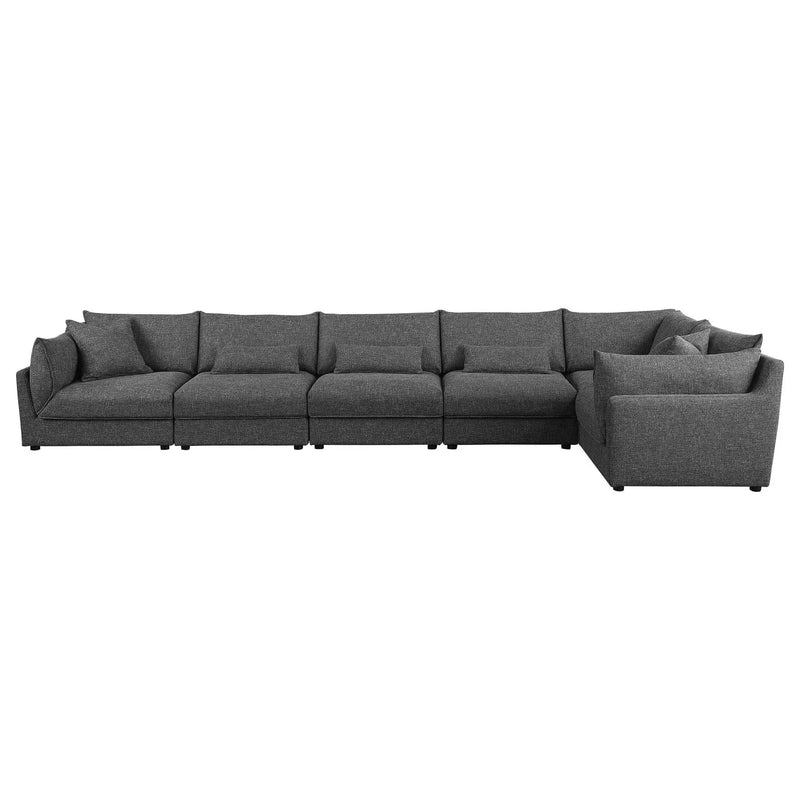 Sasha 6-Piece Upholstered Modular Sectional Barely Black by Unique Piece Furniture