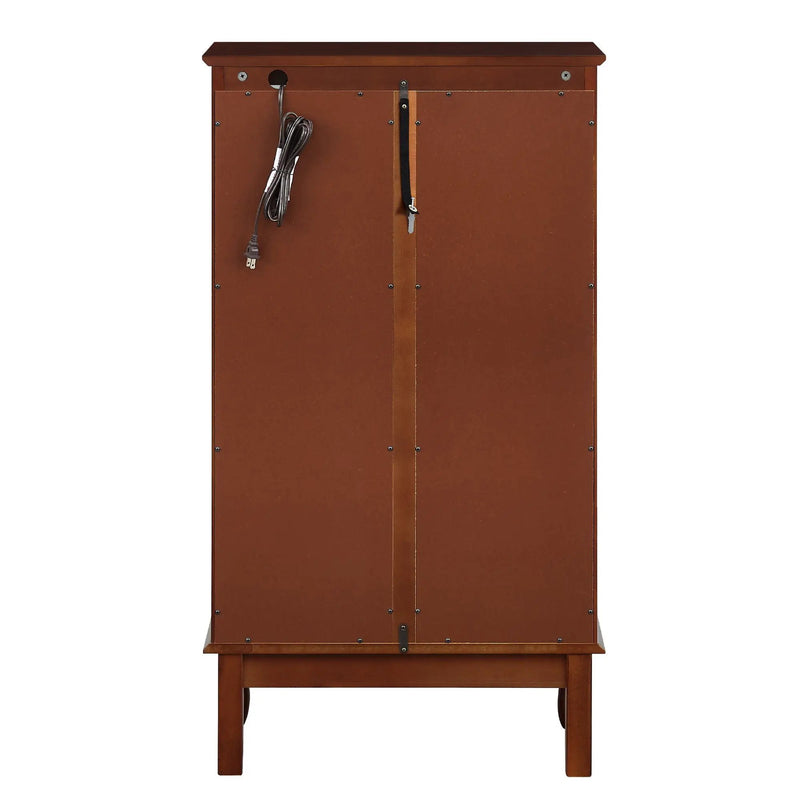 Curio Cabinet Lighted Curio Diapaly Cabinet With Adjustable Shelves And Mirrored Back Panel, Tempered Glass Doors (3 Tier), (E26 Light Bulb Not Included) by HouseOfZazla