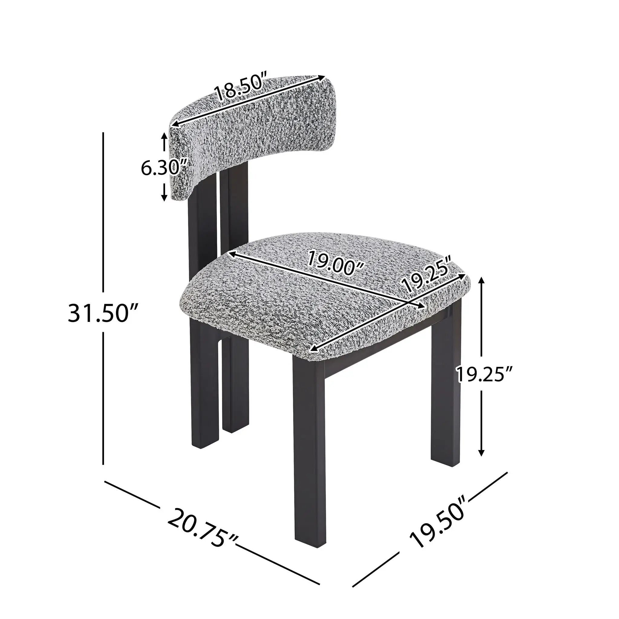Modern Upholstered Armless Dining Chairs With Metal Legs by HouseOfZazla