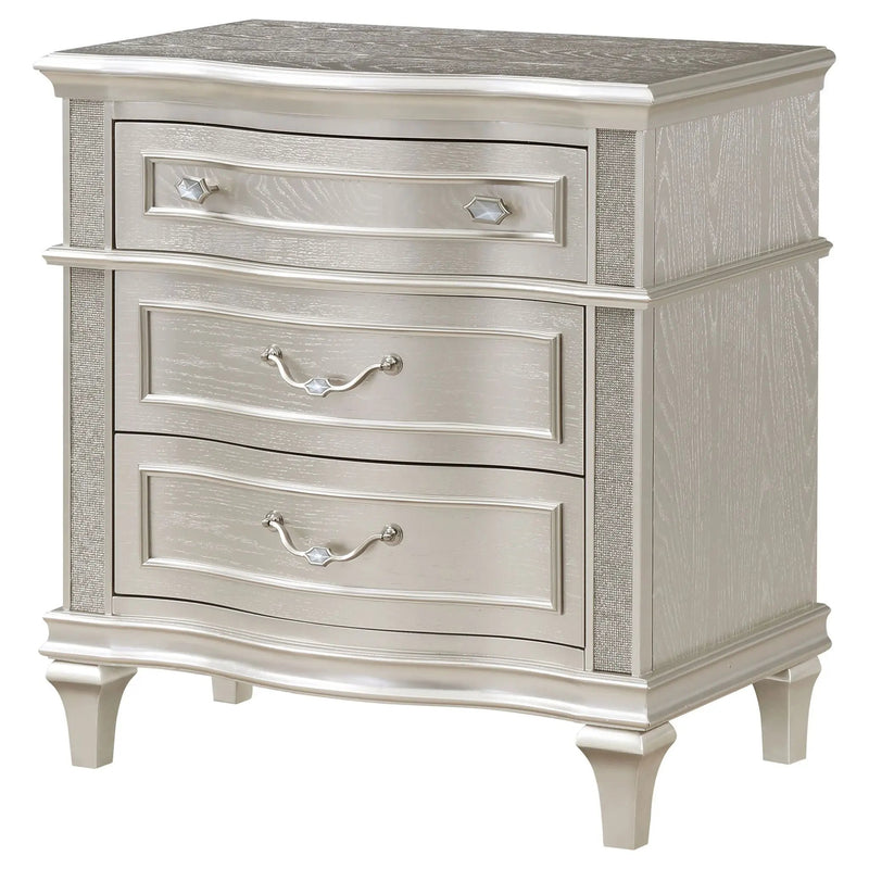 Evangeline 3-drawer Nightstand Silver Oak by Unique Piece Furniture