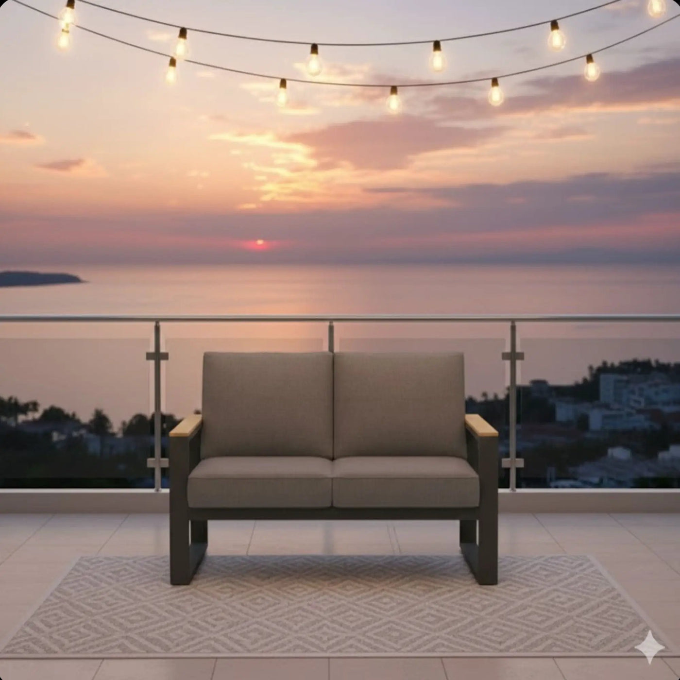 All-Weather Loveseat Sofa With Thick Cushions by HouseOfZazla